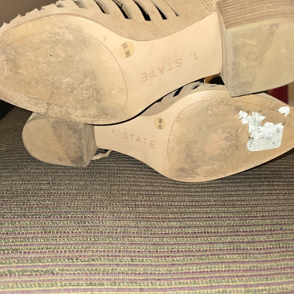 1. State Tan Suede Cut-Out Sandals - Picture 5 of 6